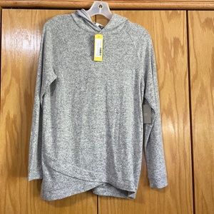Soft gray hooded shirt